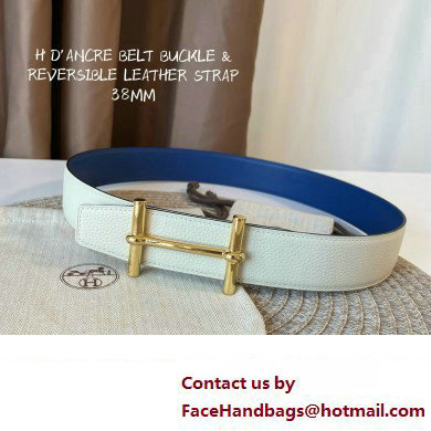 Hermes H d'Ancre belt buckle  &  Reversible leather strap 38 mm 02 2023